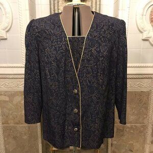 Vintage ERICA LTD. Women's Size 16W. Purple/gold Corded Jacket. DB